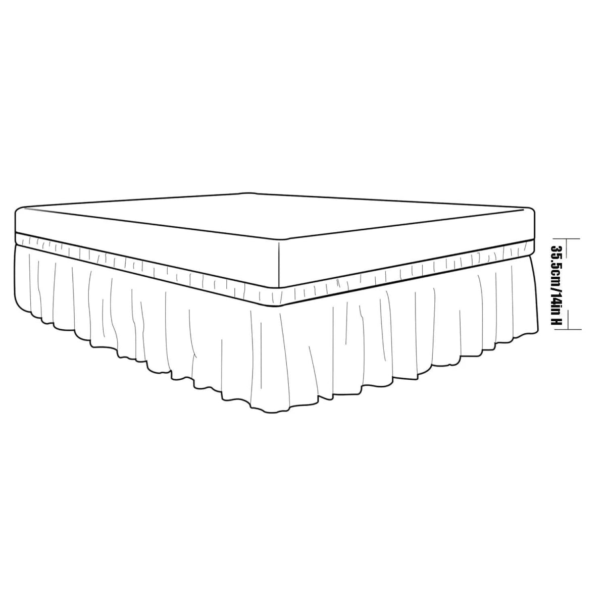 Fade - Resistant Microfiber Polyester Bed Skirt With Elastic - Veluna - Sleep Galleria