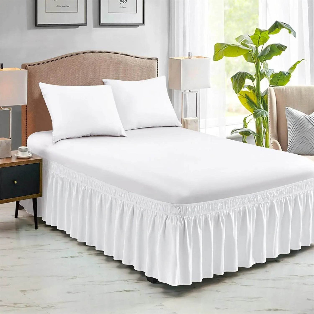 Fade - Resistant Microfiber Polyester Bed Skirt With Elastic - Veluna - Sleep Galleria