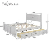 Farmhouse Wooden Panel Poster Bed Frame With Storage Drawers - Sleep Galleria
