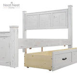 Farmhouse Wooden Panel Poster Bed Frame With Storage Drawers - Sleep Galleria