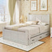 Farmhouse Wooden Panel Poster Bed Frame With Storage Drawers - Sleep Galleria