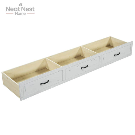Farmhouse Wooden Panel Poster Bed Frame With Storage Drawers - Sleep Galleria
