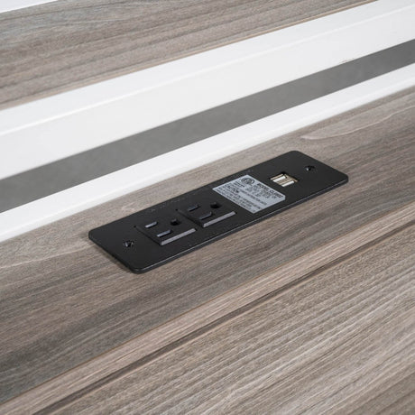 Full Metal Platform Bed Frame With Trundle USB Ports - Veluna - Sleep Galleria