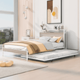 Full Metal Platform Bed Frame With Trundle USB Ports - Veluna - Sleep Galleria