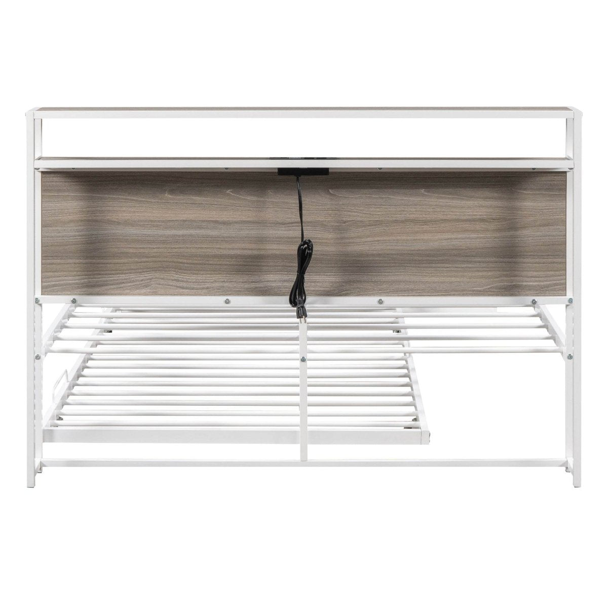 Full Metal Platform Bed Frame With Trundle USB Ports - Veluna - Sleep Galleria
