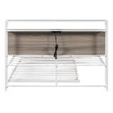 Full Metal Platform Bed Frame With Trundle USB Ports - Veluna - Sleep Galleria