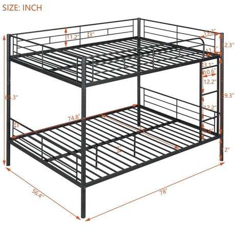 Full Over Full Iron Contemporary Metal Bunk Bed - Veluna - Sleep Galleria