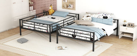 Full Over Full Iron Contemporary Metal Bunk Bed - Veluna - Sleep Galleria