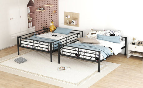 Full Over Full Iron Contemporary Metal Bunk Bed - Veluna - Sleep Galleria