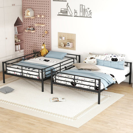 Full Over Full Iron Contemporary Metal Bunk Bed - Veluna - Sleep Galleria
