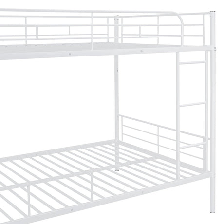 Full Over Full Iron Frame White Metal Bunk Bed - Veluna - Sleep Galleria