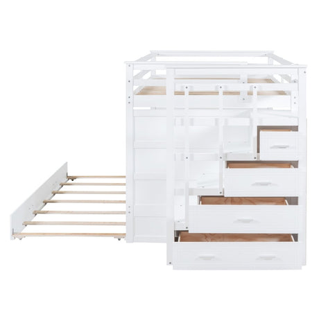 Full Over Full Solid Wood Bunk Bed With Trundle - Veluna - Sleep Galleria