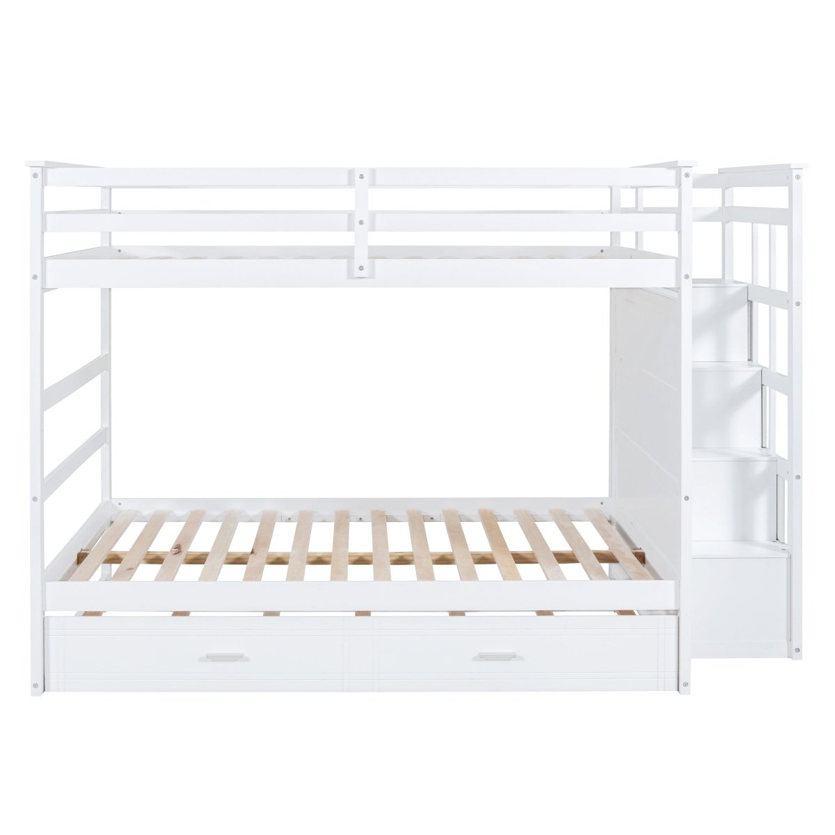 Full Over Full Solid Wood Bunk Bed With Trundle - Veluna - Sleep Galleria
