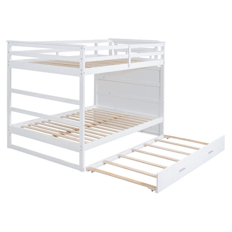 Full Over Full Solid Wood Bunk Bed With Trundle - Veluna - Sleep Galleria