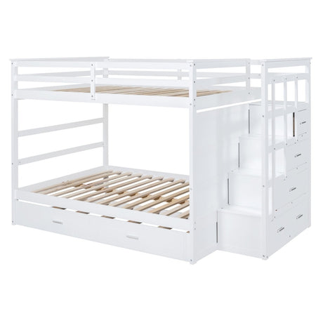 Full Over Full Solid Wood Bunk Bed With Trundle - Veluna - Sleep Galleria