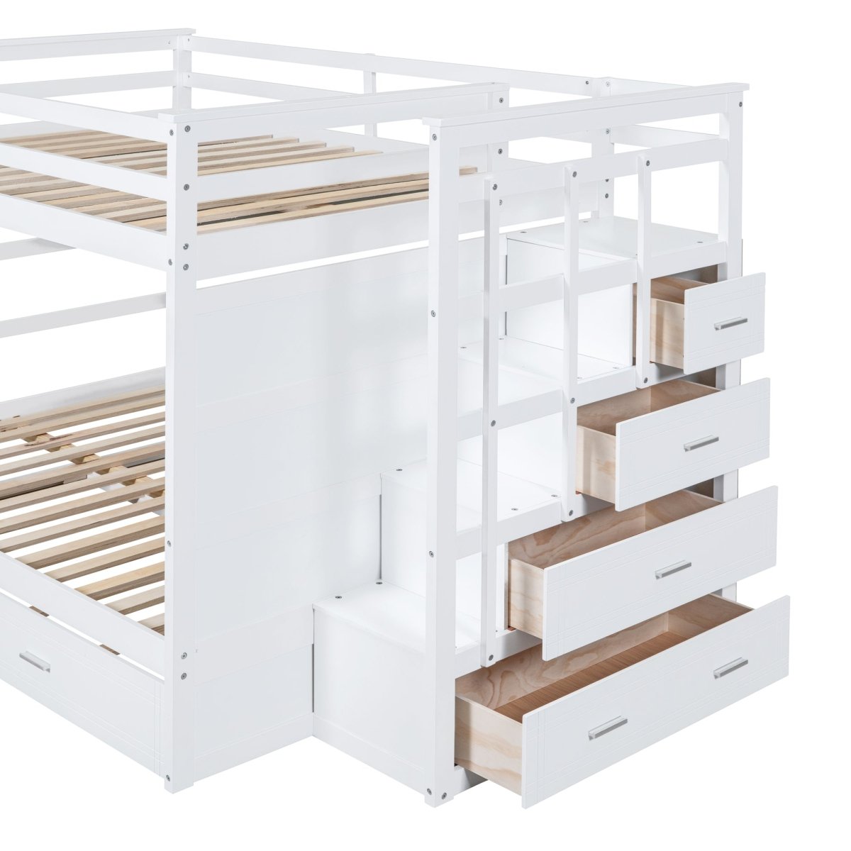 Full Over Full Solid Wood Bunk Bed With Trundle - Veluna - Sleep Galleria