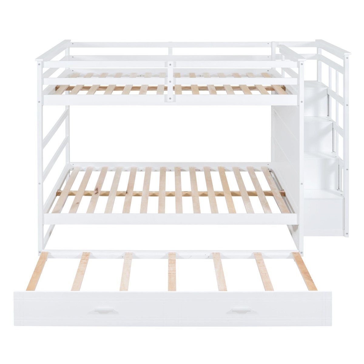 Full Over Full Solid Wood Bunk Bed With Trundle - Veluna - Sleep Galleria