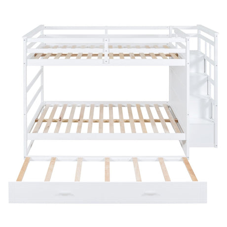 Full Over Full Solid Wood Bunk Bed With Trundle - Veluna - Sleep Galleria