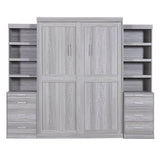 Full Size Gray Murphy Bed With Storage Drawers - Sleep Galleria