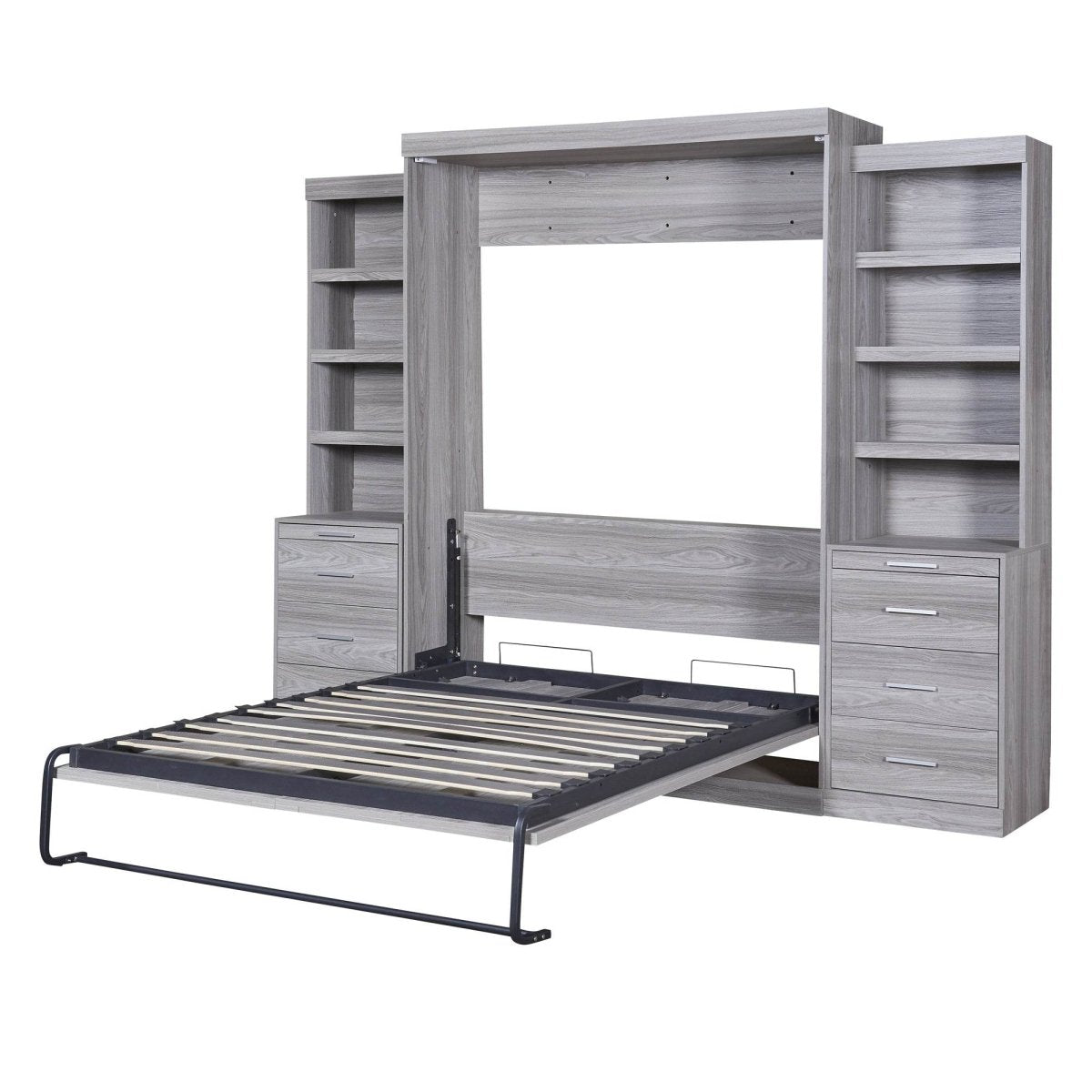 Full Size Gray Murphy Bed With Storage Drawers - Sleep Galleria