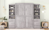 Full Size Gray Murphy Bed With Storage Drawers - Sleep Galleria