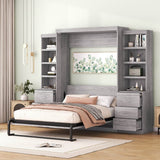 Full Size Gray Murphy Bed With Storage Drawers - Sleep Galleria
