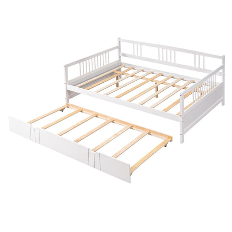 Full Size Solid Wood Daybed With Twin Trundle - Veluna - Sleep Galleria