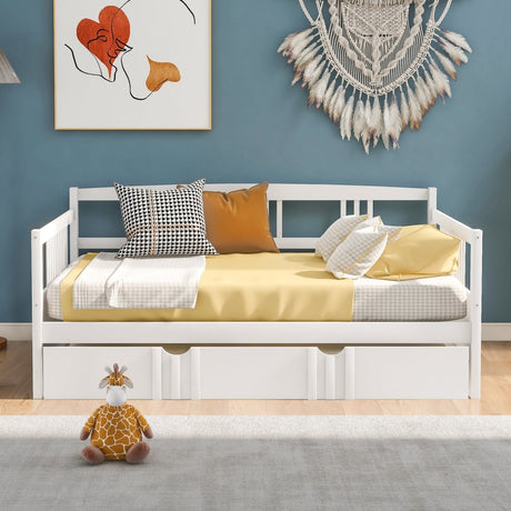 Full Size Solid Wood Daybed With Twin Trundle - Veluna - Sleep Galleria