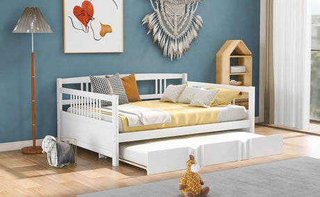 Full Size Solid Wood Daybed With Twin Trundle - Veluna - Sleep Galleria