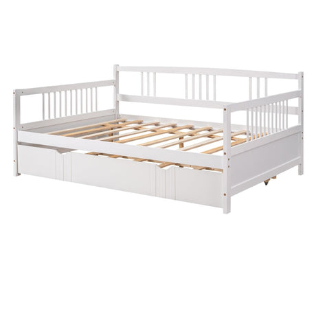 Full Size Solid Wood Daybed With Twin Trundle - Veluna - Sleep Galleria
