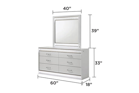Glam Modern 5 - Piece Queen Wood Bedroom Set With LED Lighting - Veluna - Sleep Galleria