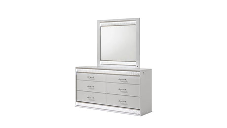 Glam Modern 5 - Piece Queen Wood Bedroom Set With LED Lighting - Veluna - Sleep Galleria