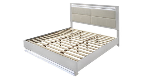 Glam Modern 5 - Piece Queen Wood Bedroom Set With LED Lighting - Veluna - Sleep Galleria