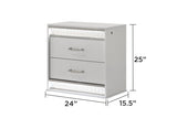 Glam Modern 5 - Piece Queen Wood Bedroom Set With LED Lighting - Veluna - Sleep Galleria