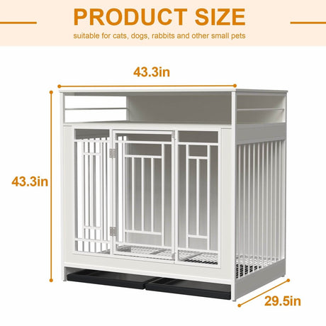 Heavy Duty Wooden Dog Crate Furniture With Storage - Sleep Galleria