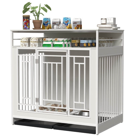 Heavy Duty Wooden Dog Crate Furniture With Storage - Sleep Galleria
