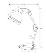 Industrial Nickel Metal USB Port Table Lamp - Sleep Galleria
