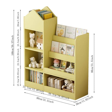 Kids Wooden Bookshelf Storage Organizer With Baskets - Sleep Galleria