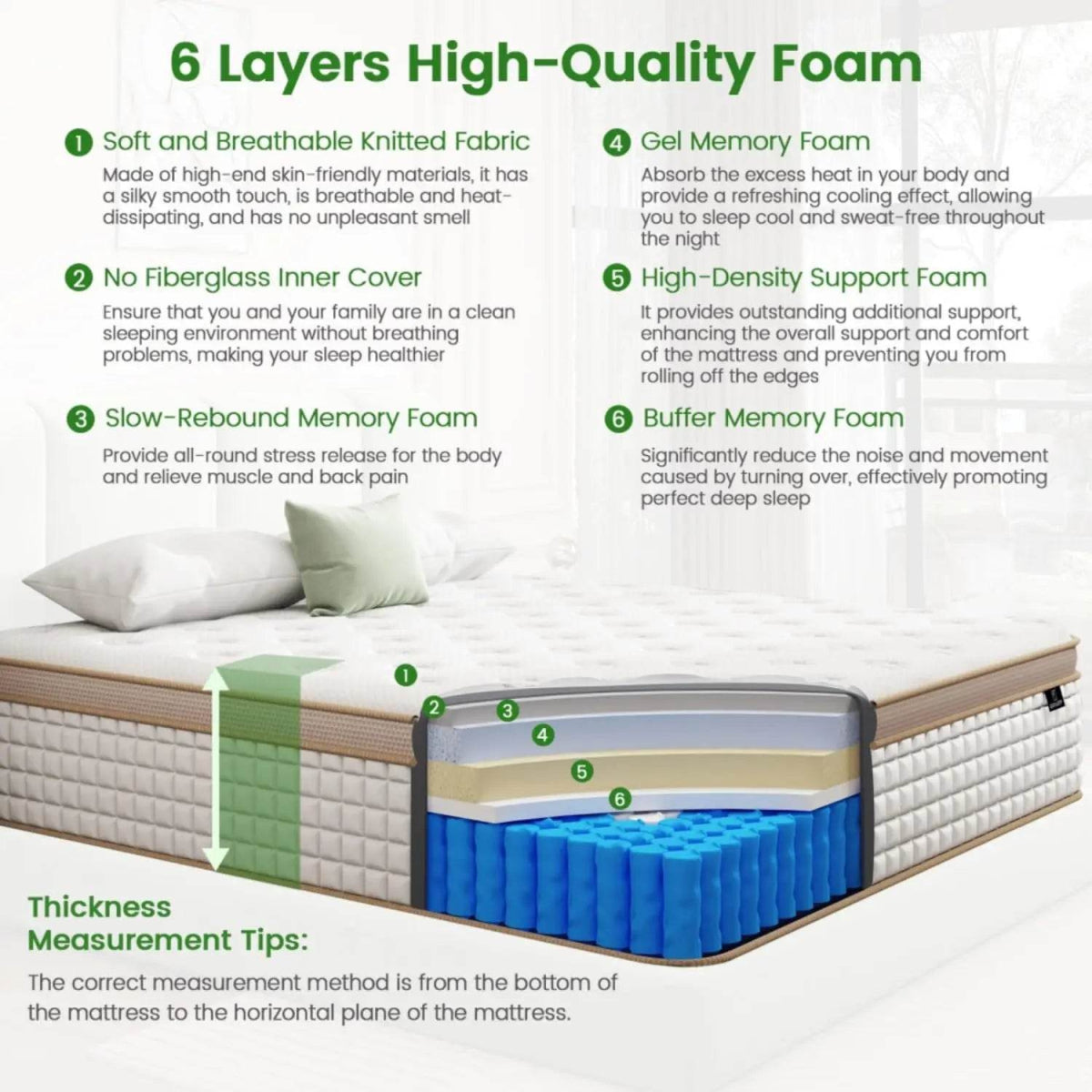 Medium Hybrid 12 - Inch Gel Memory Foam Mattress - Veluna - Sleep Galleria
