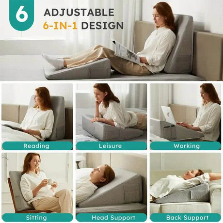 Memory Foam Soft Triangle Bed Wedge Pillow for Sleeping - Veluna - Sleep Galleria