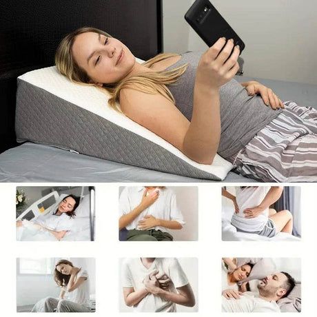 Memory Foam Soft Triangle Bed Wedge Pillow for Sleeping - Veluna - Sleep Galleria