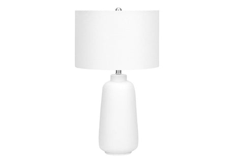Modern Cream Ceramic Table Lamp With Ivory Shade - Sleep Galleria