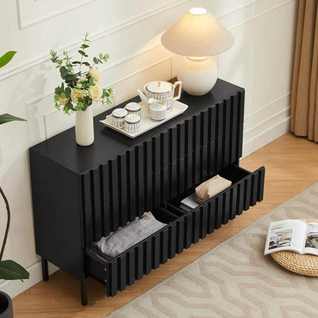 Modern Fluted Solid Wood Bedroom Furniture Set - Sleep Galleria