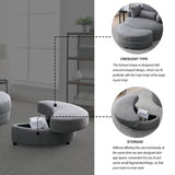 Modern Swivel Fabric Accent Chair With Storage Ottoman - Sleep Galleria