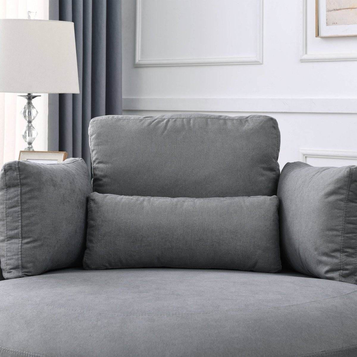 Modern Swivel Fabric Accent Chair With Storage Ottoman - Sleep Galleria