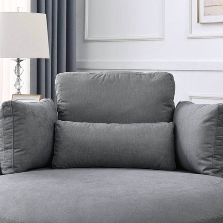 Modern Swivel Fabric Accent Chair With Storage Ottoman - Sleep Galleria