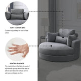 Modern Swivel Fabric Accent Chair With Storage Ottoman - Sleep Galleria