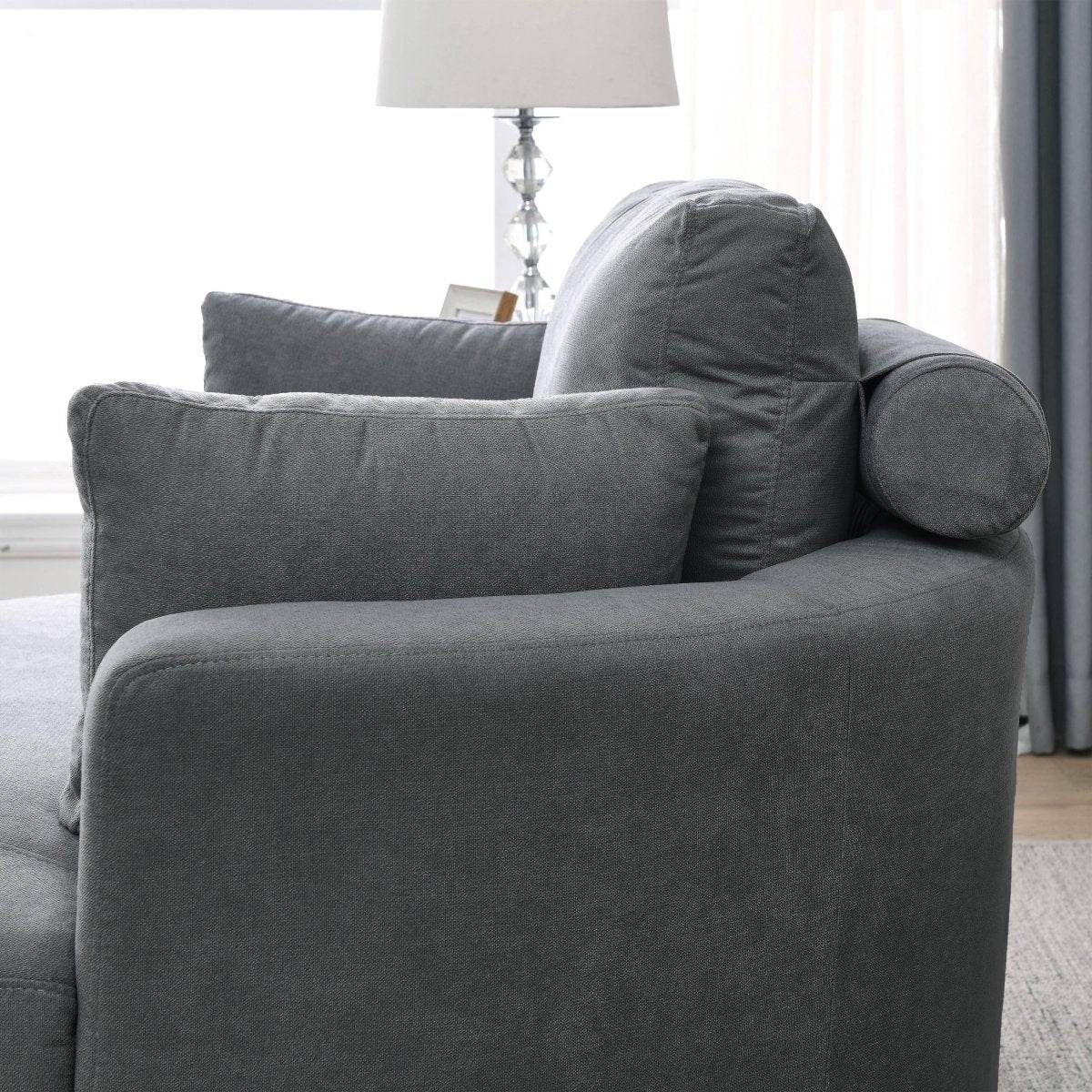 Modern Swivel Fabric Accent Chair With Storage Ottoman - Sleep Galleria