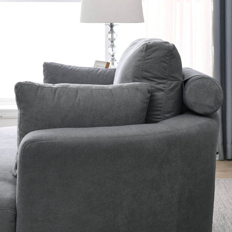 Modern Swivel Fabric Accent Chair With Storage Ottoman - Sleep Galleria