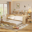 Multi - Functional Wooden Twin Bed With Trundle And Desk - Veluna - Sleep Galleria